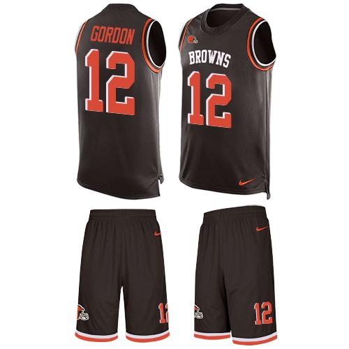Nike Browns #12 Josh Gordon Brown Team Color Men's Stitched NFL Limited Tank Top Suit Jersey